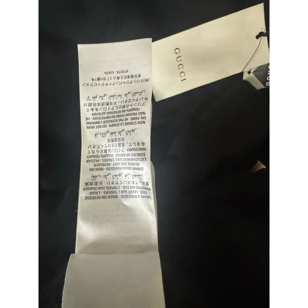 New With Tags Gucci Metallic Logo Print Pullover Black Hoodie Size L $1280.00